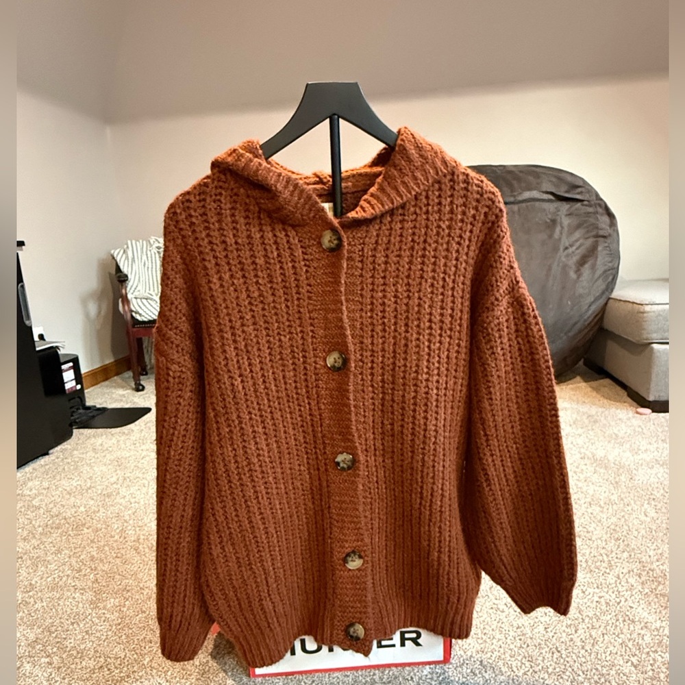 Maeve Oversized hooded sweater cardigan size small